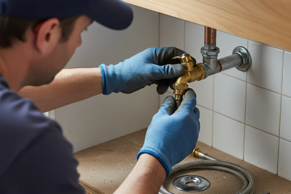 Shutoff valve and fitting work during Faucet and Fixture Repair in Nellis Afb
